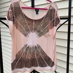 Off the shoulder sparkly shirt